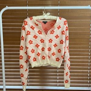 Flower Sweater Y2K Orange/Pink